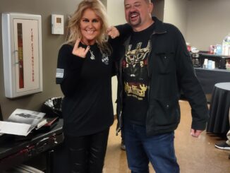 backstage with lita ford being a rock star for a day. Jim Cara makes Lita Ford Rock Star guitars