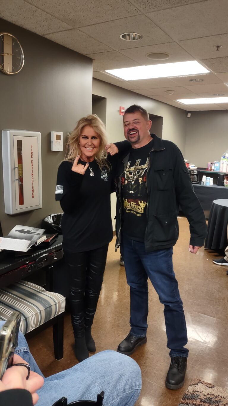 backstage with lita ford being a rock star for a day. Jim Cara makes Lita Ford Rock Star guitars