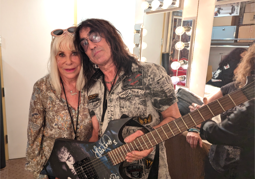 Wendy Dio and Jim Cara with the 2024 Dio Cancer Benefit Guitar